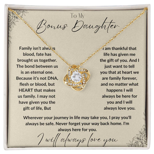 Bonus daughter | daughter's gift | Gift For Daughter | Love Knot Necklace | Mother's Gift